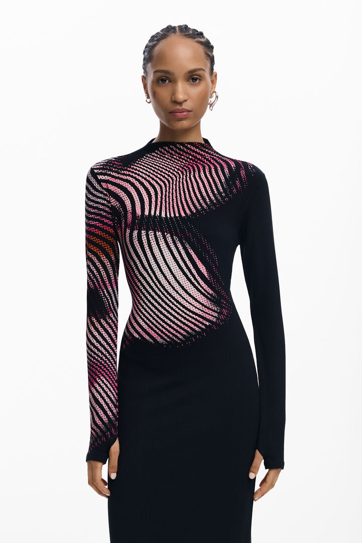 Vestido longo ondas | Desigual