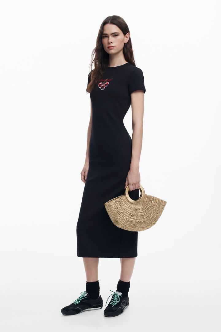 Medium raffia hoop bag | Desigual