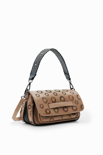 Midsize die-cut crossbody bag