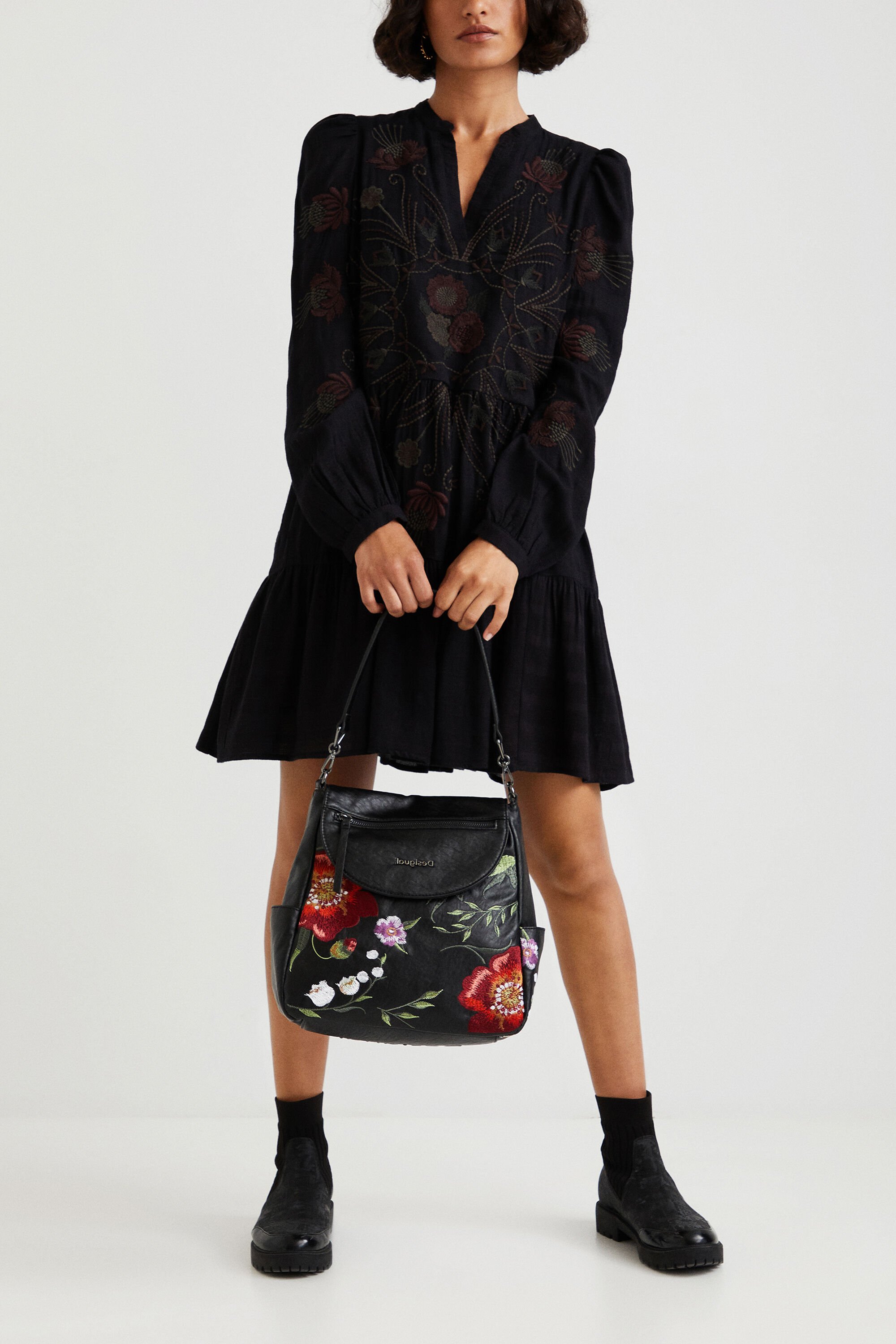 Botanical embroidered dress store