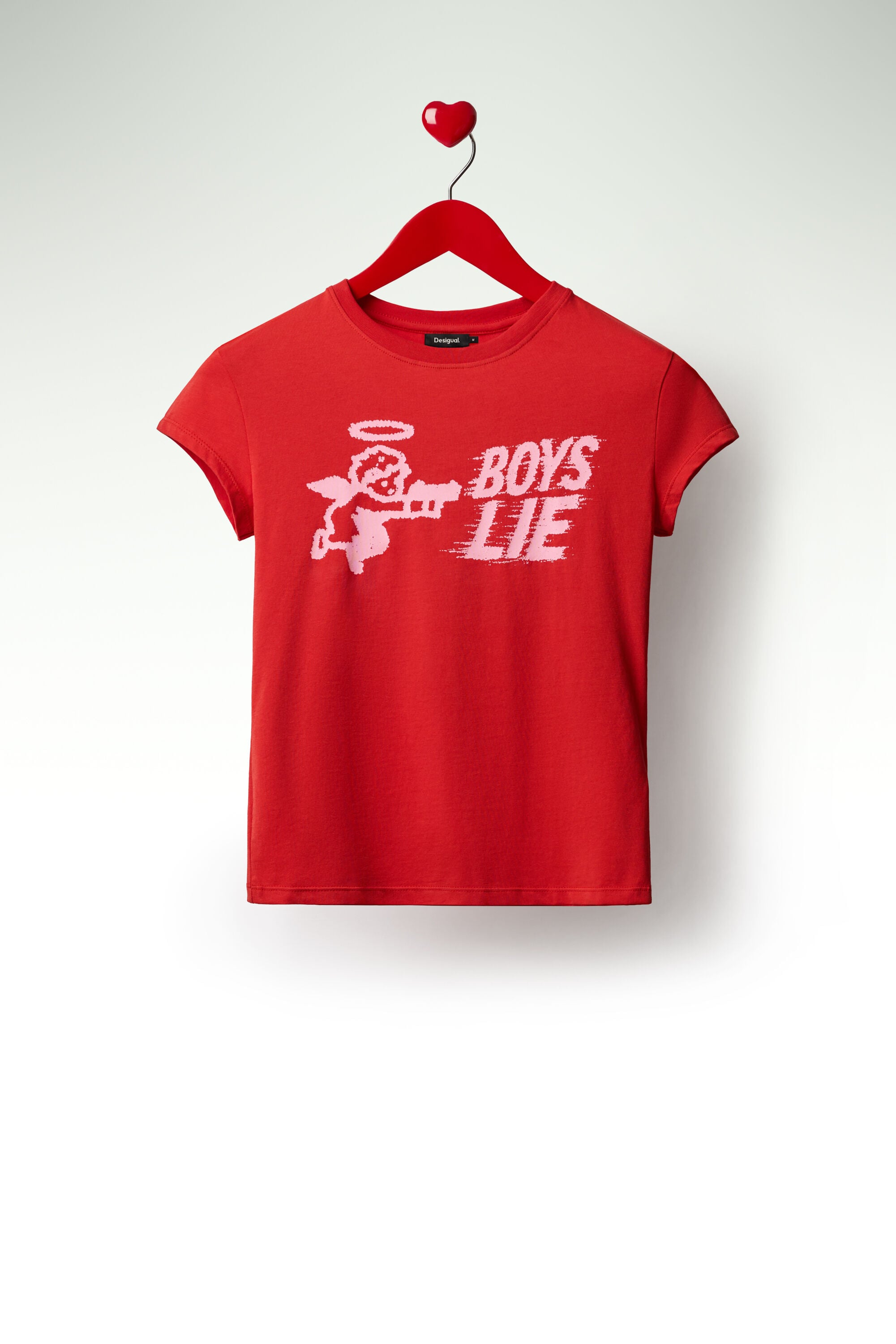 T-shirt Desigual Rouge Taille M - En 100% Viscose, Occasion En Très Bon état (comme Neuf)