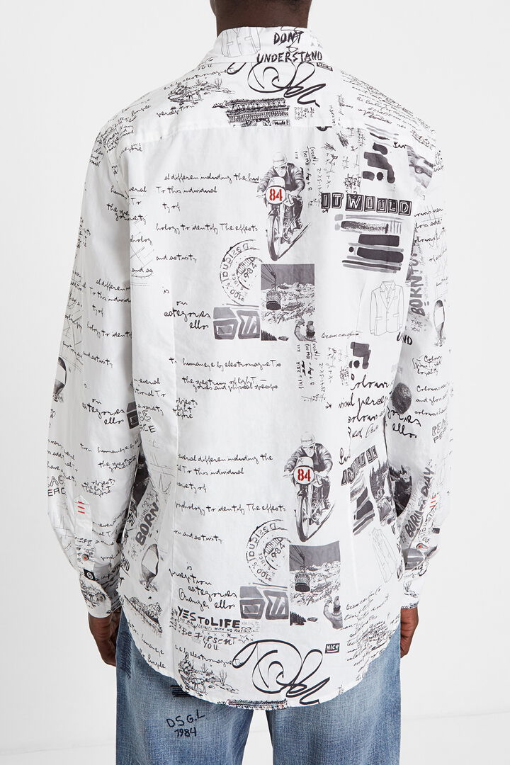 Camisa lettering e ilustrações | Desigual