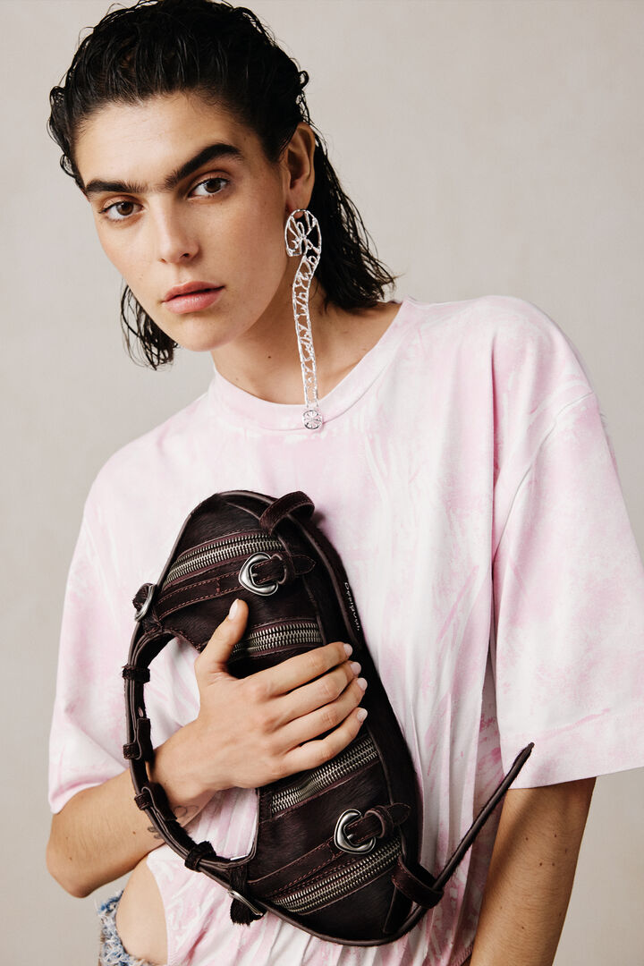 Medium leather bag zippers studio | Desigual