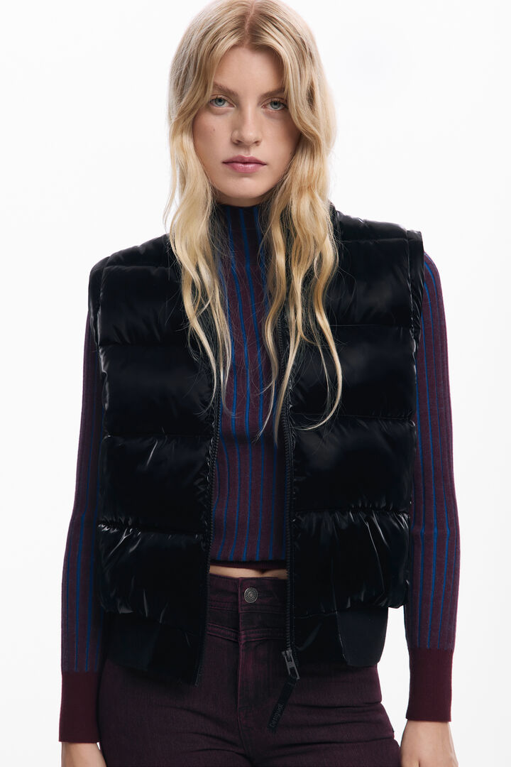 Shiny convertible padded jacket | Desigual