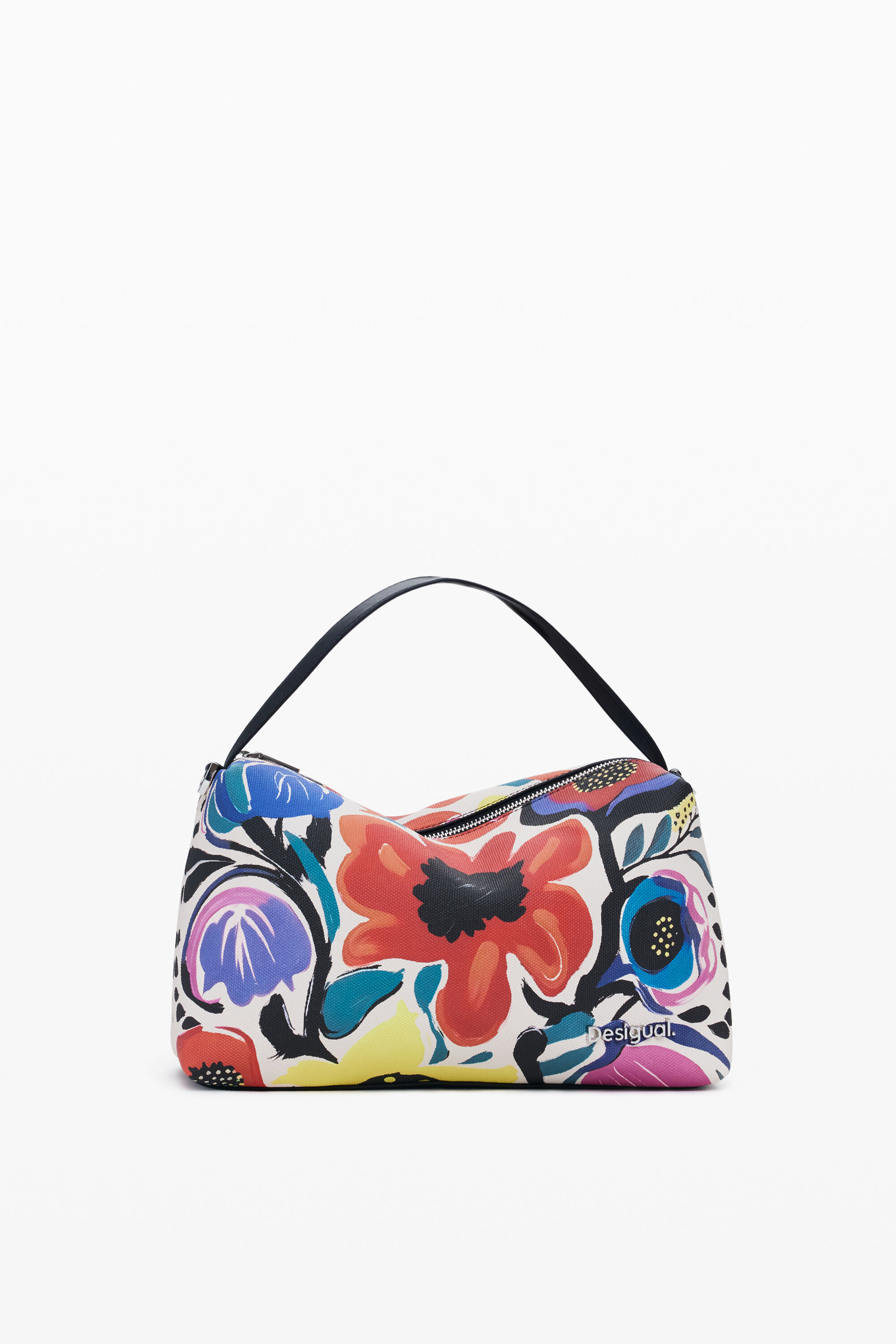 Desigual Floral Cotton Canvas Handbag In Material Finishes