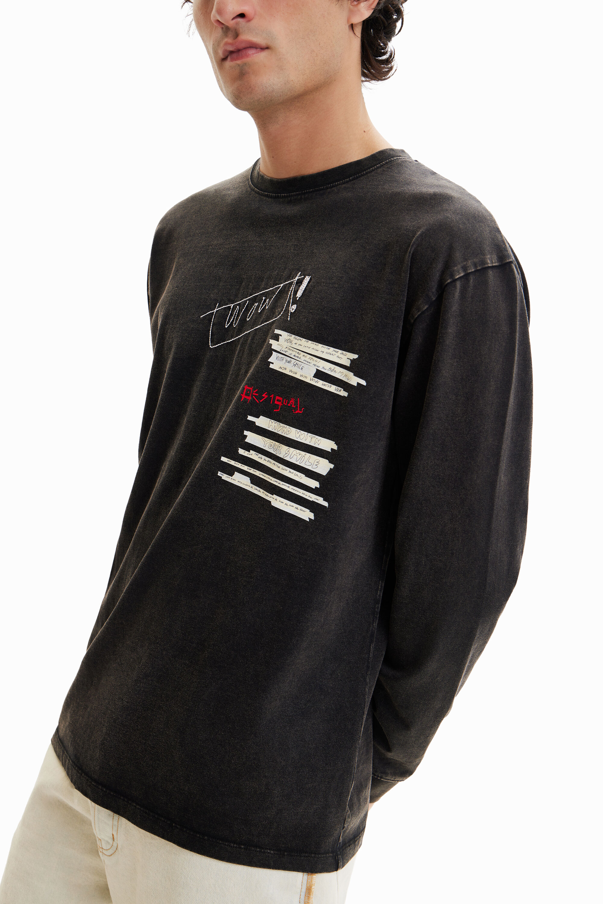 Camiseta manga larga texto