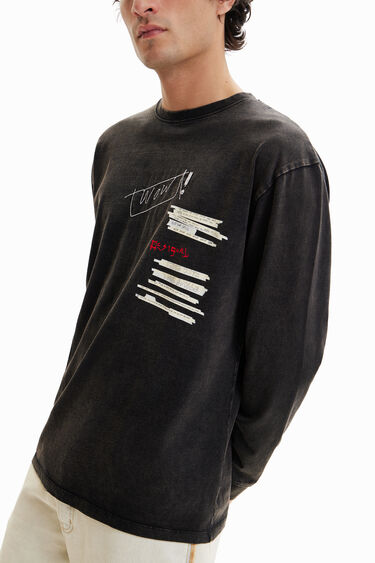 Estacionario Manhattan Ejercer Camiseta manga larga texto | Desigual.com