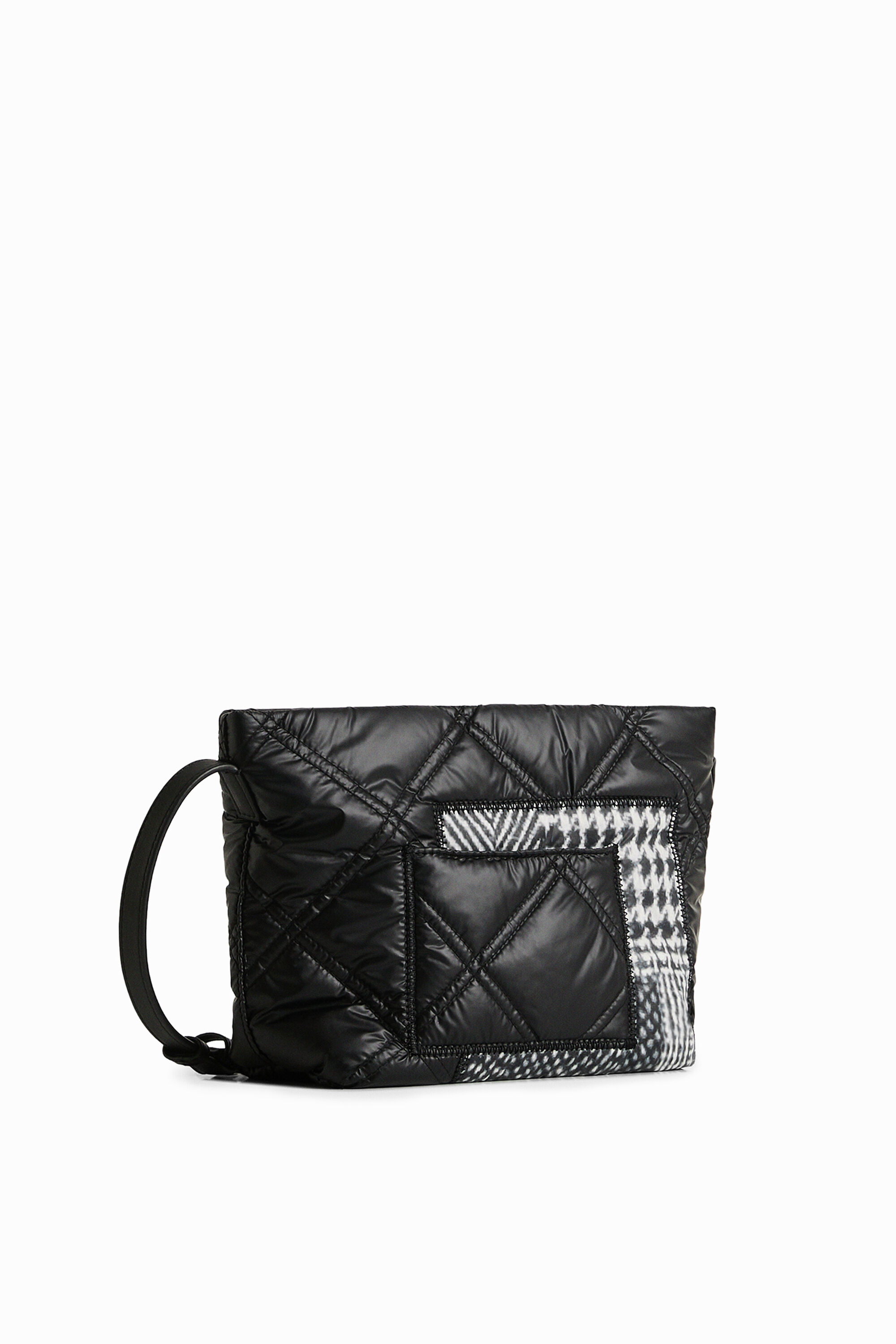 Small patchwork houndstooth crossbody bag