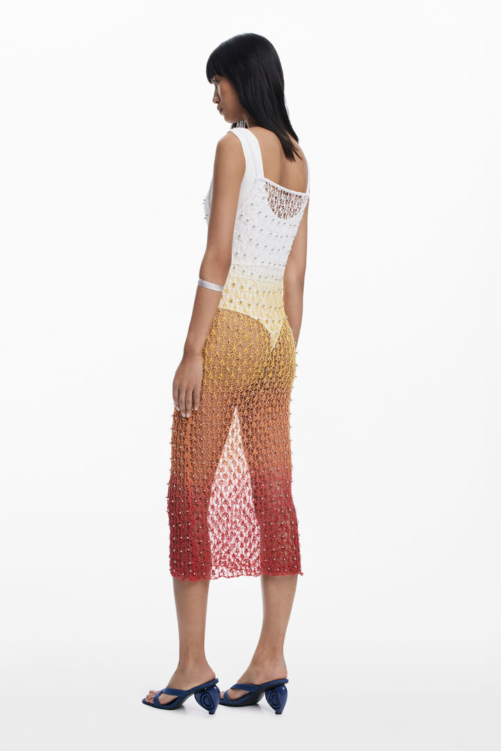 Gradient red midi dress | Desigual