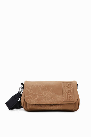 Small crossbody bag with embossed flowers | Desigual