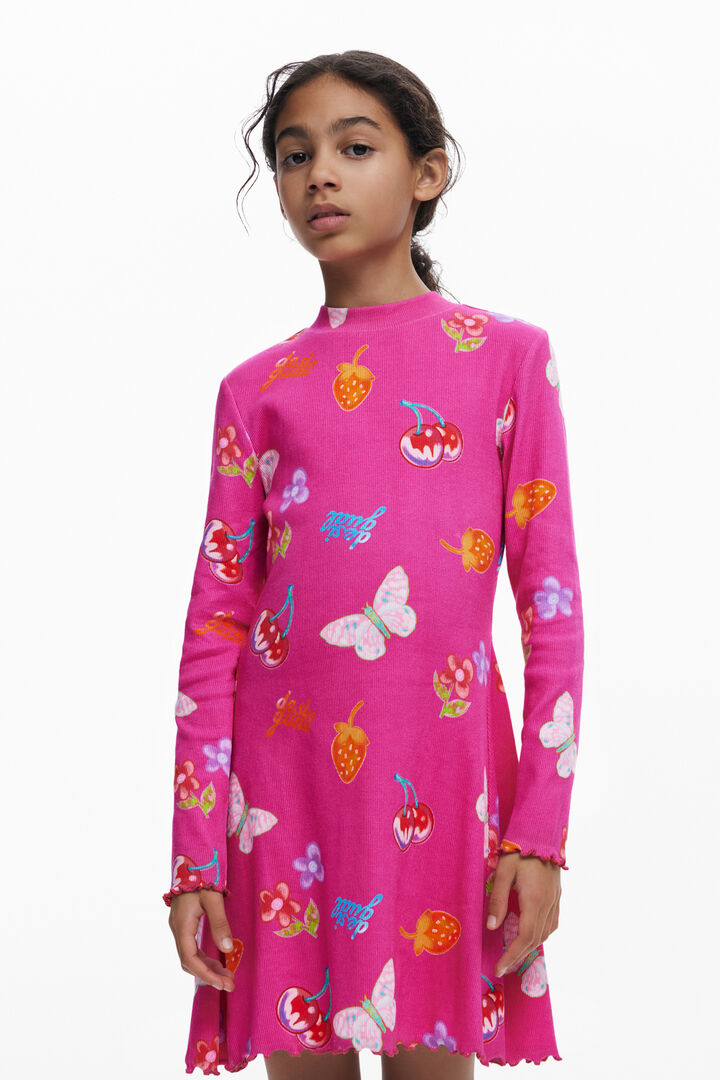 Vestido skater canalé formas | Desigual