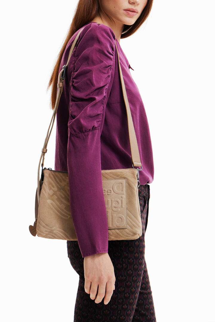Small leather logo crossbody bag | Desigual