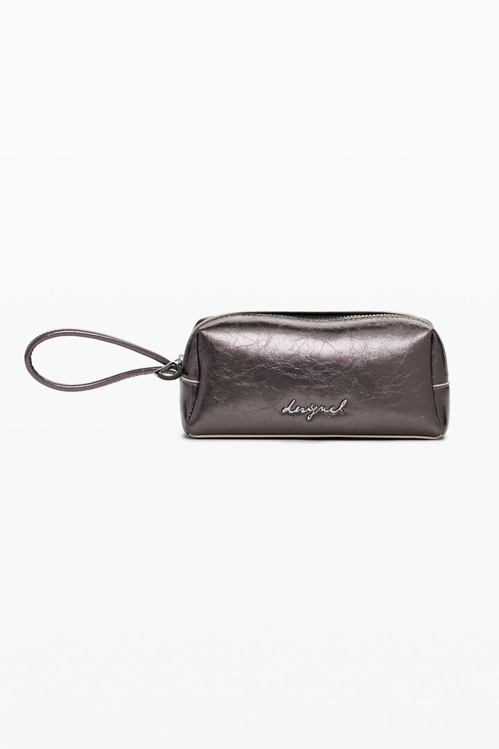 Trousse métallisée allongée de taille moyenne