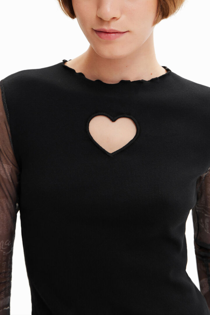 Combination heart cut-out T-shirt | Desigual