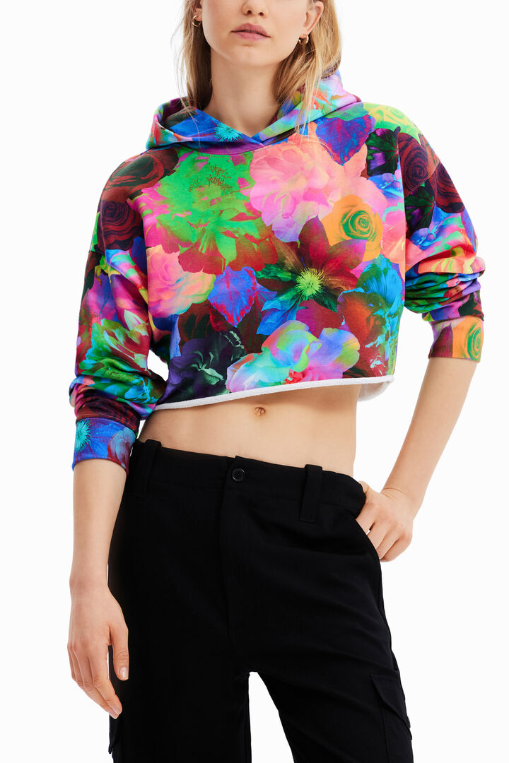 Sudadera capucha oversize corta | Desigual