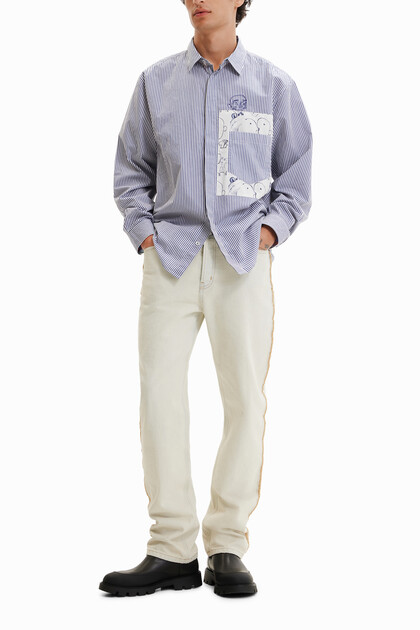 Patchwork striped shirt