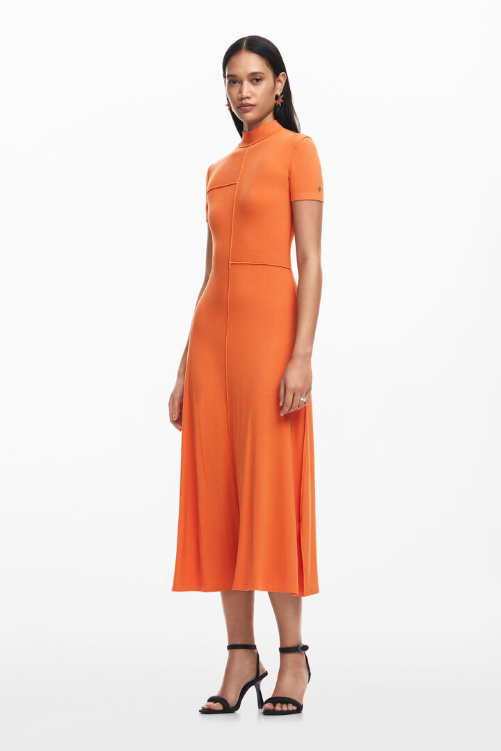 Vestido midi cuello alto | Desigual