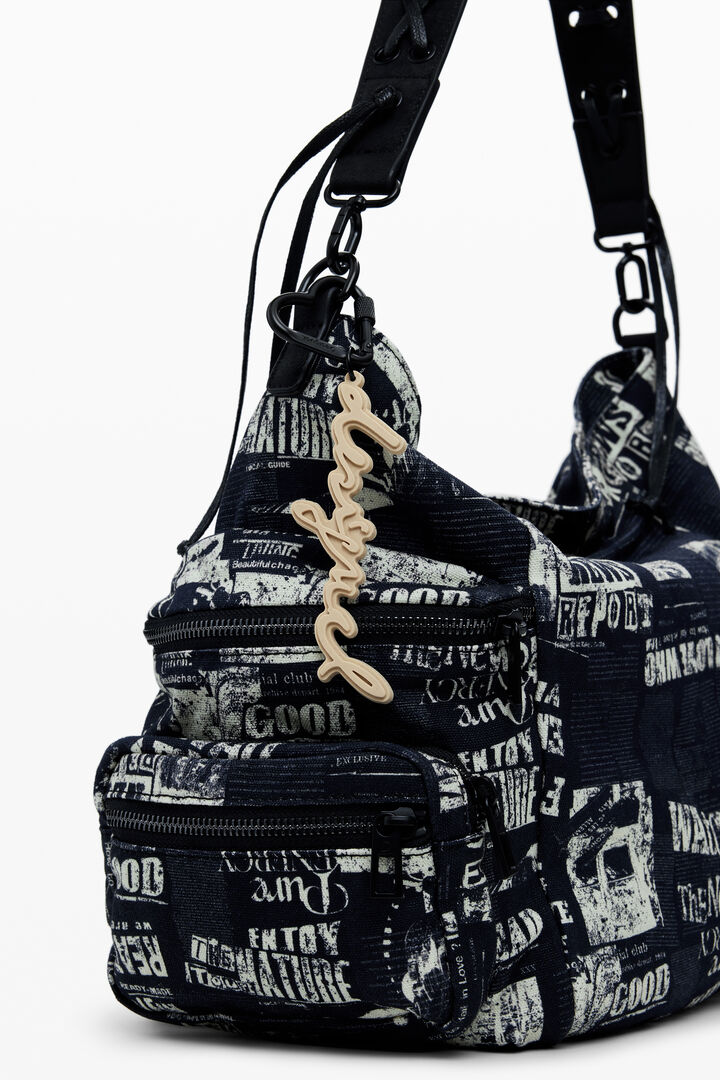 Medium newspaper shoulder bag | Desigual
