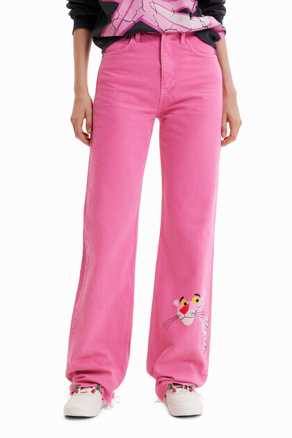 Spodnie dżinsowe z szerokimi nogawkami Różowa Pantera