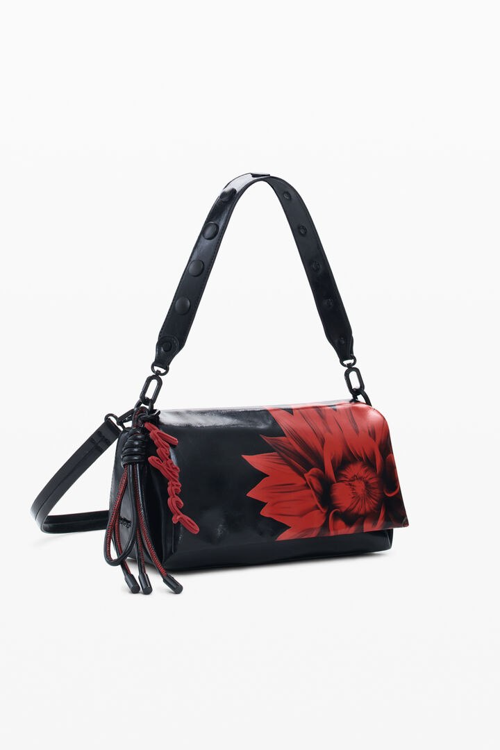 Bolso solapa flor brillante mediano | Desigual