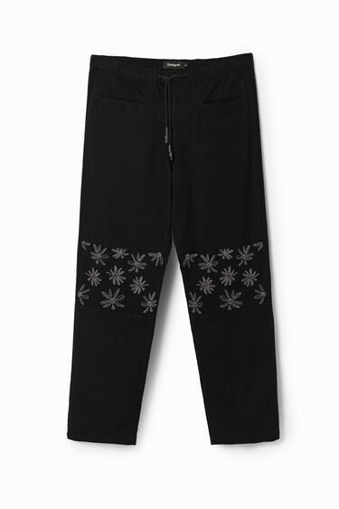 Pantalón con detalles florales | Desigual