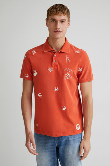 Short-sleeve "Everything will flow" polo shirt | Desigual