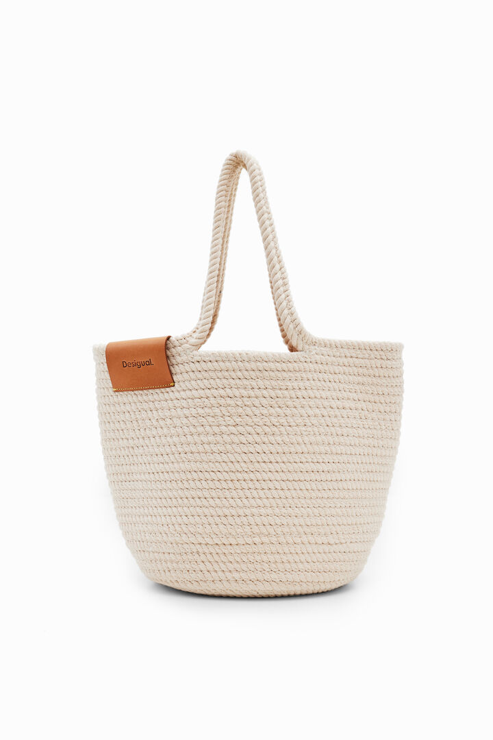 M woven leather basket | Desigual