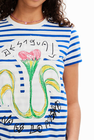Camiseta rayas flor | Desigual