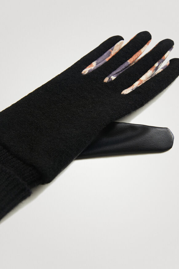 Bimaterial animal patch gloves | Desigual