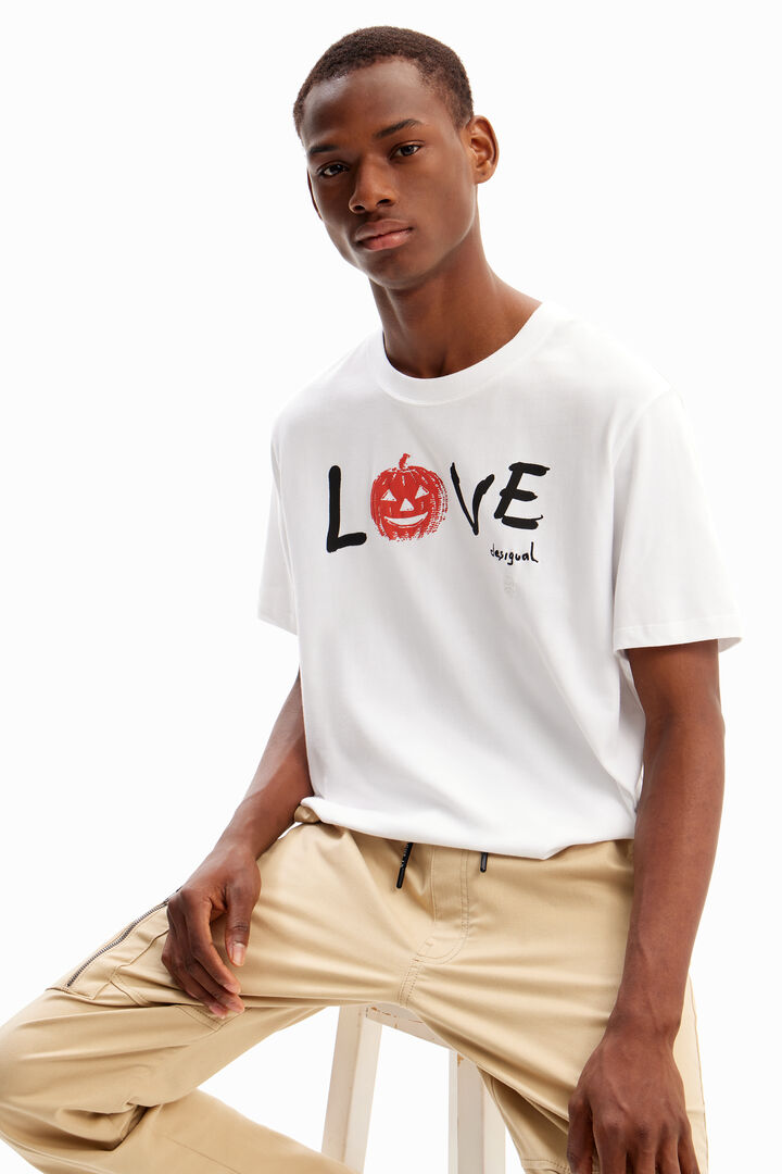 T-shirt met Love en pompoen