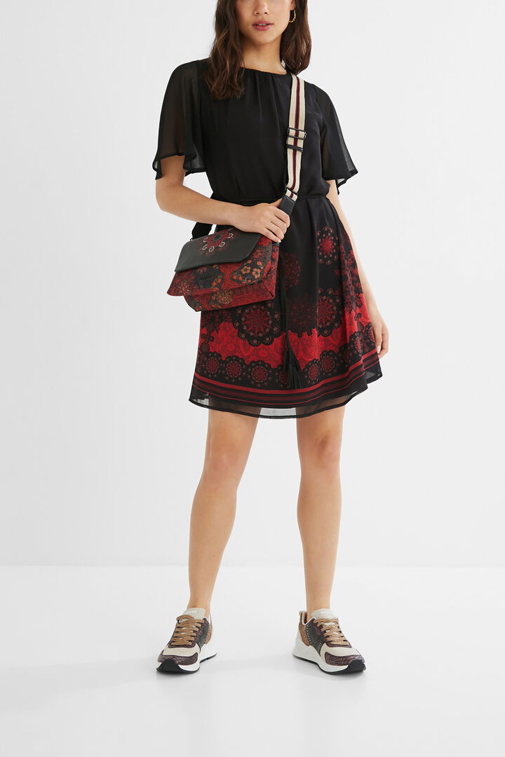 Chiffon jurk met ceintuur | Desigual