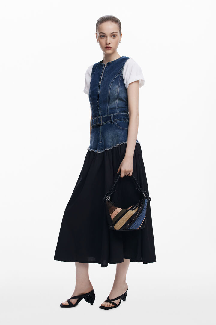 Bossa d'espatlla patchwork mitjana | Desigual