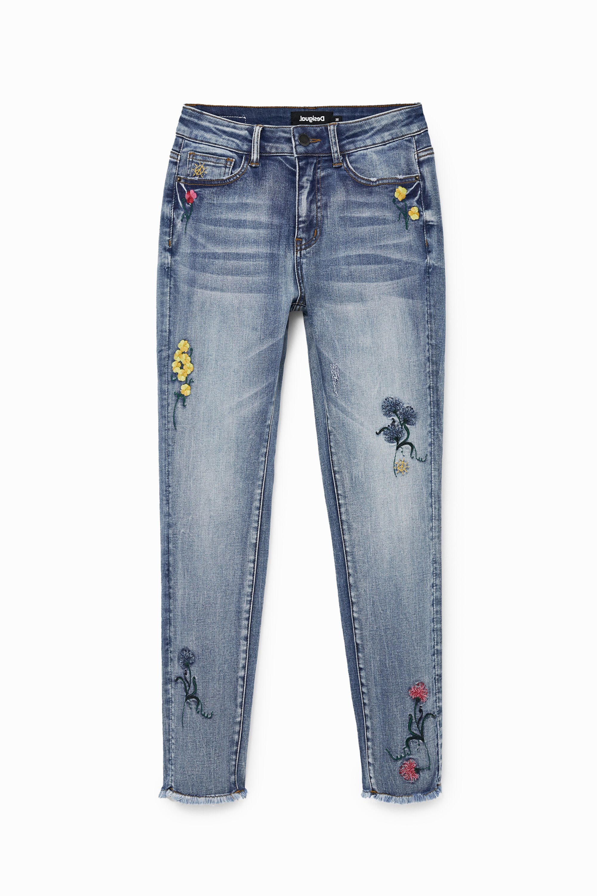 Hosen - Blumige Skinny Jeans  - Onlineshop Desigual