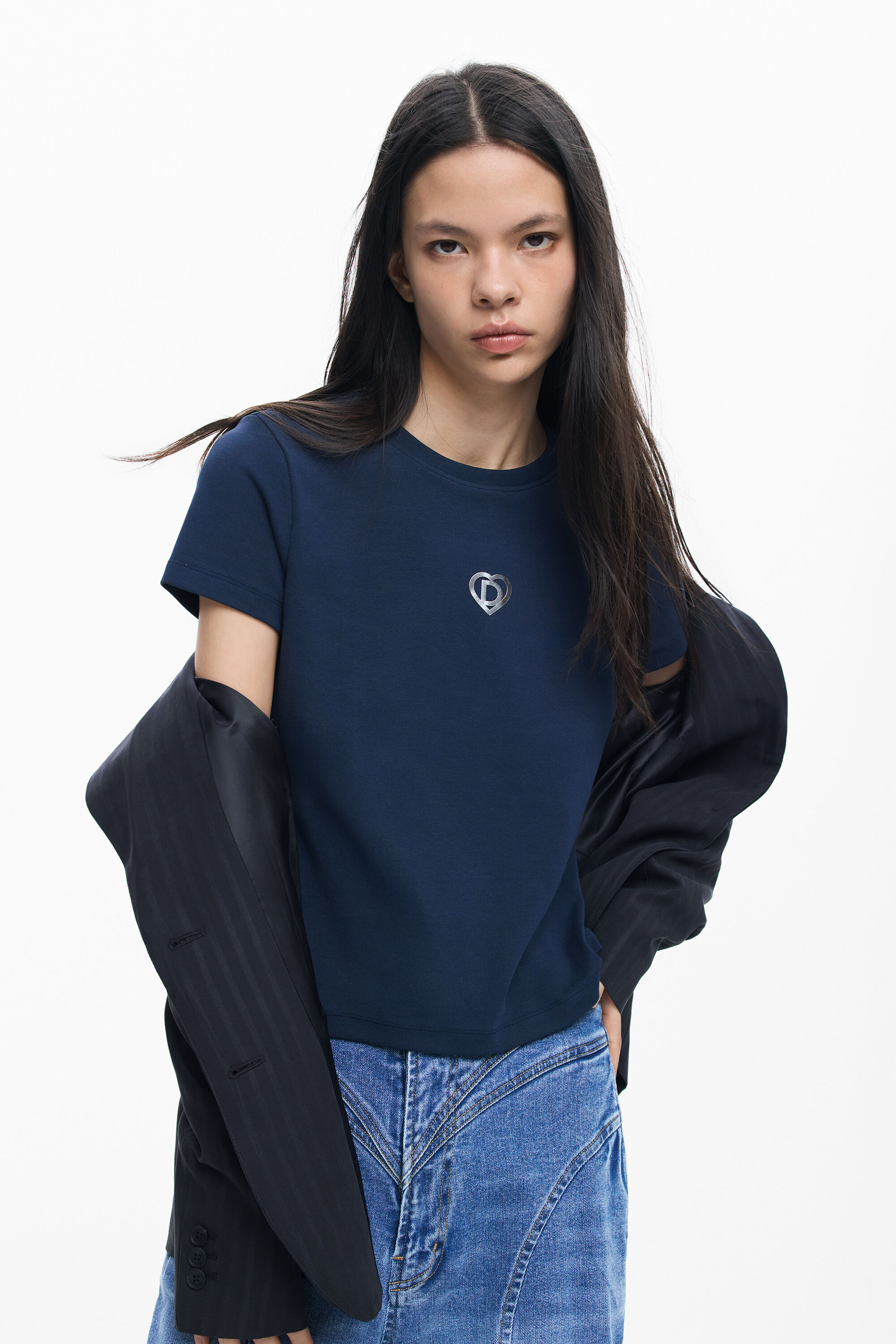 Desigual Basic logo T-shirt - BLUE