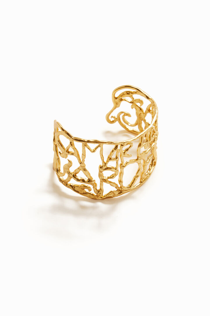 Zalio gold plated wide message bracelet | Desigual