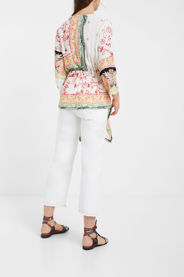 Kaftan blouse ethnic motifs | Desigual