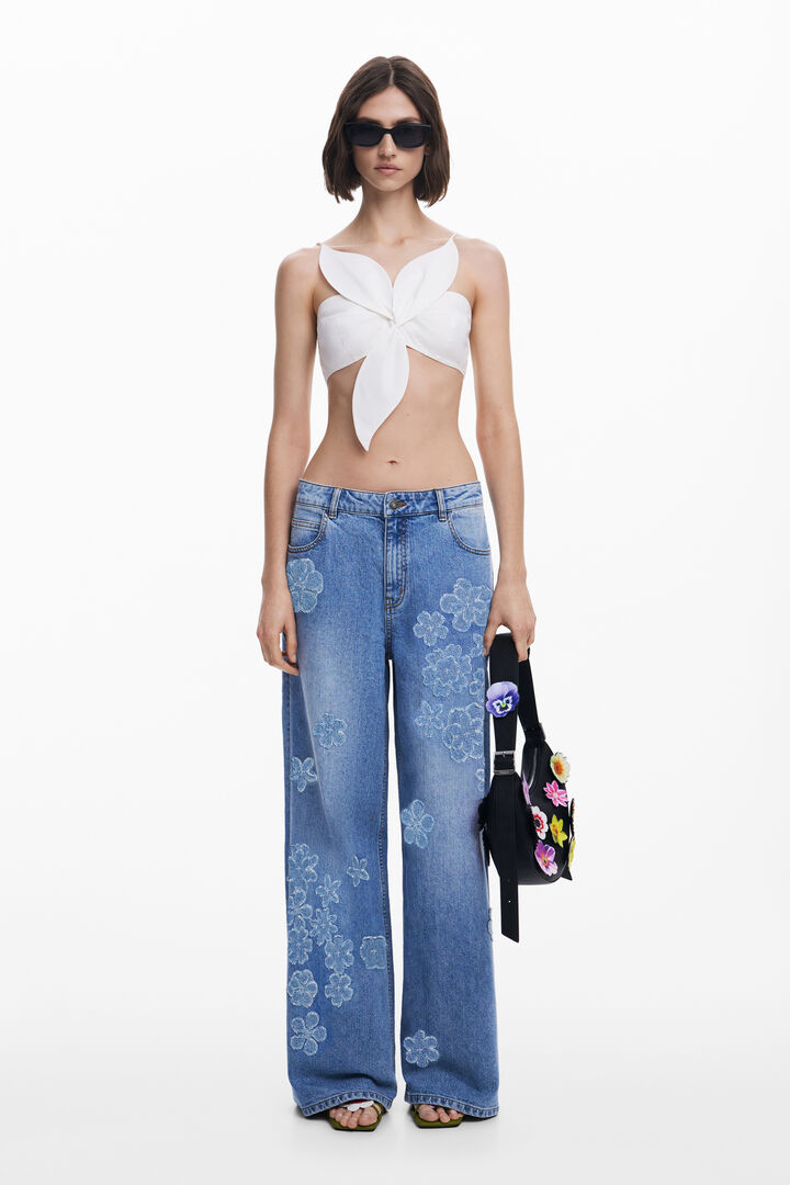 Tyler McGillivary Wide Leg floral jeans | Desigual