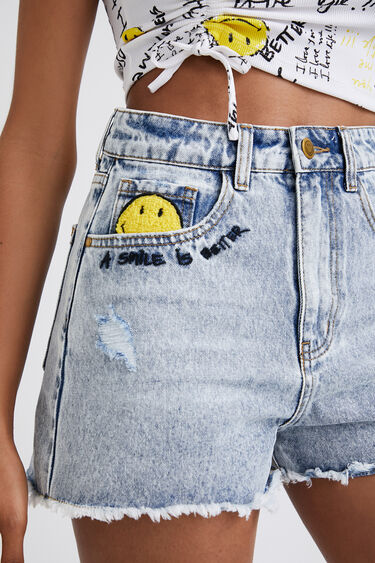 Jeans kratke hlače z motivom Smileya | Desigual