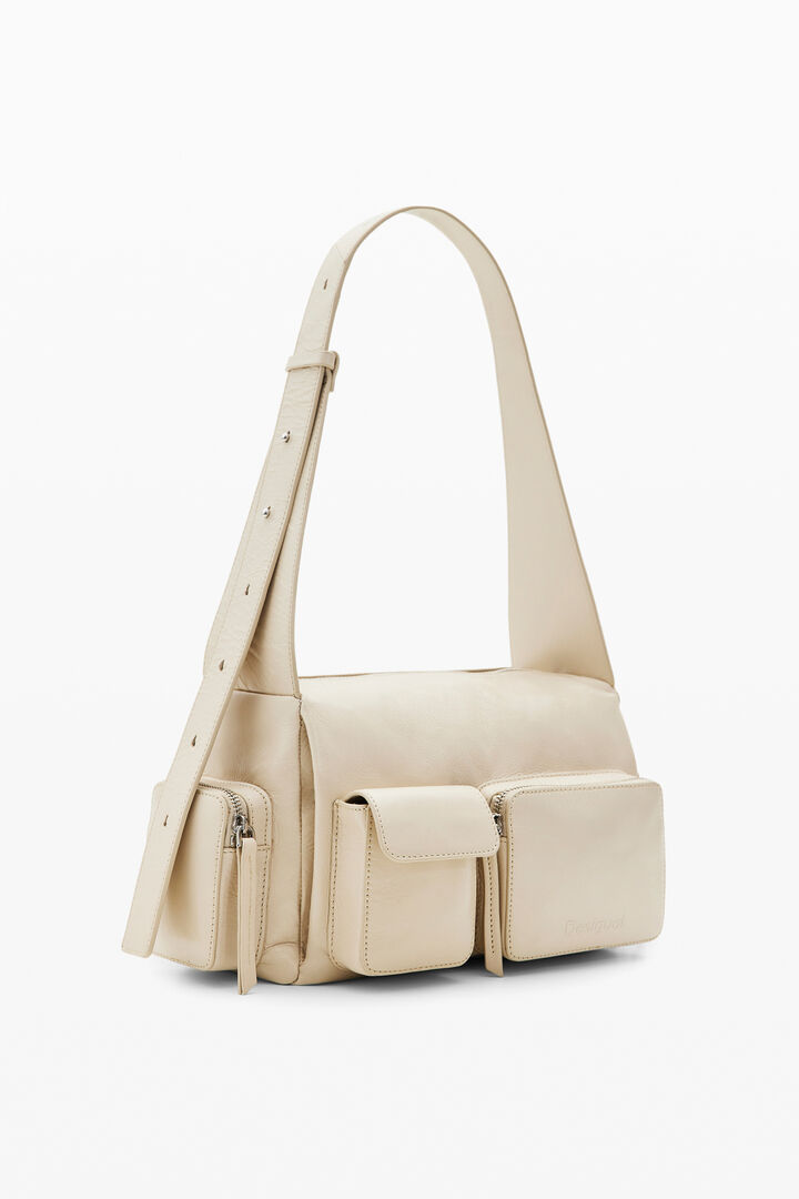 Midsize pockets leather bag | Desigual
