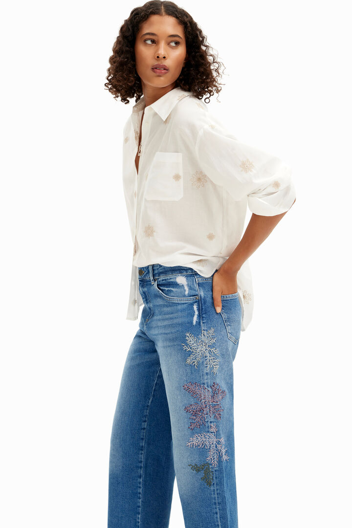 Pantalon en denim floral | Desigual