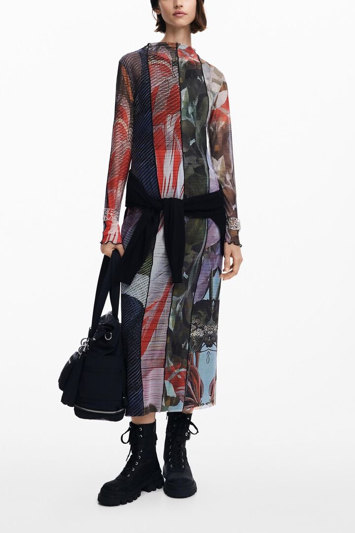 Vestido midi tul estampado | Desigual