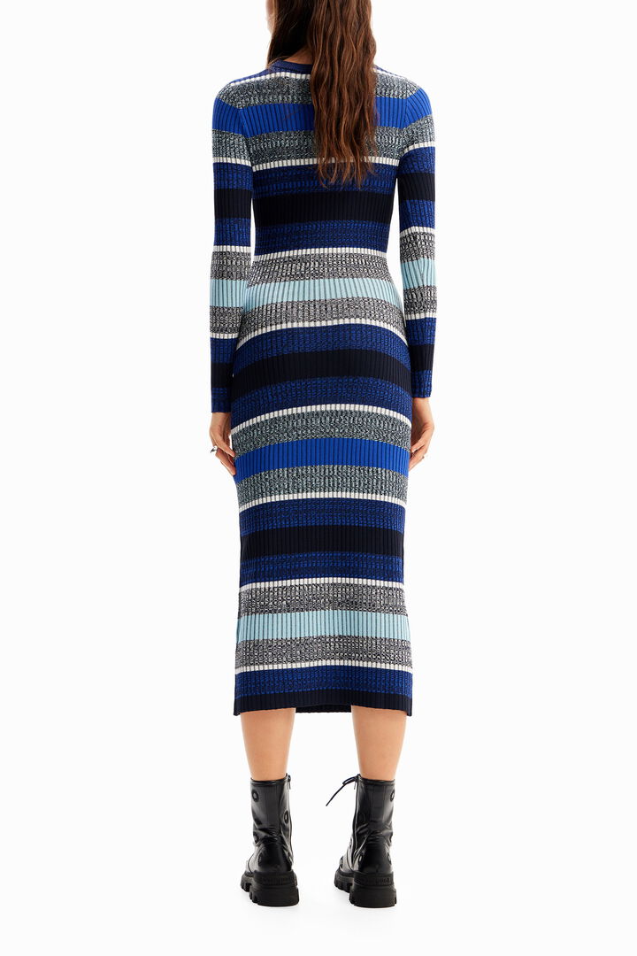 Stripy ribbed midi dress | Desigual