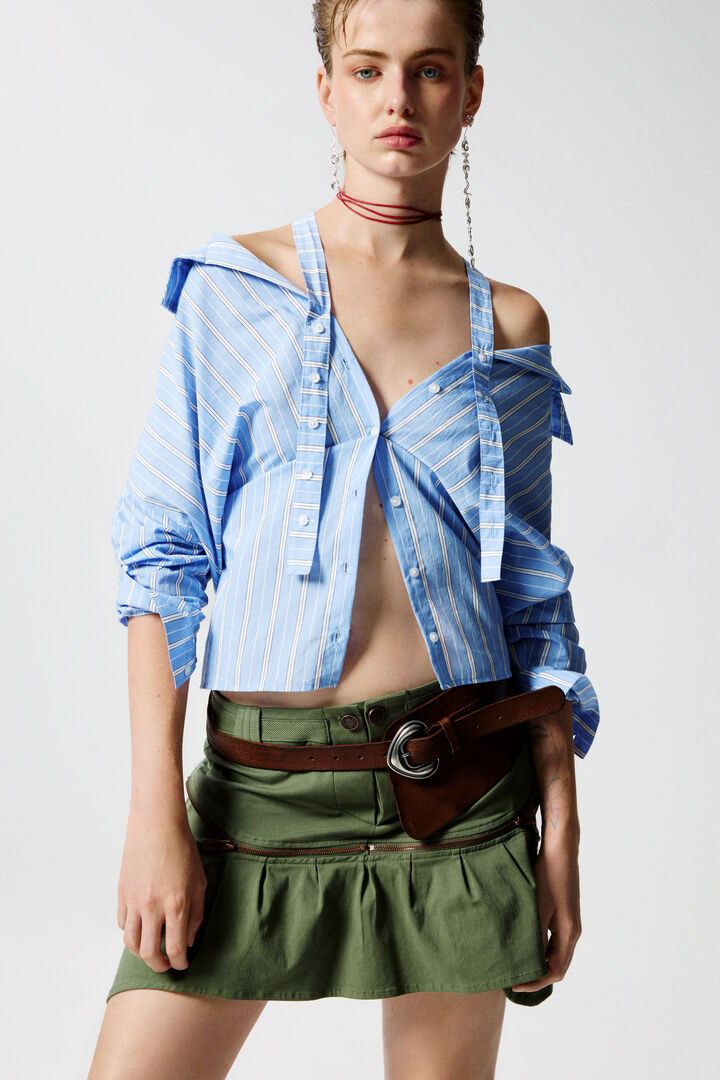 Chemise à rayures décolleté | Desigual