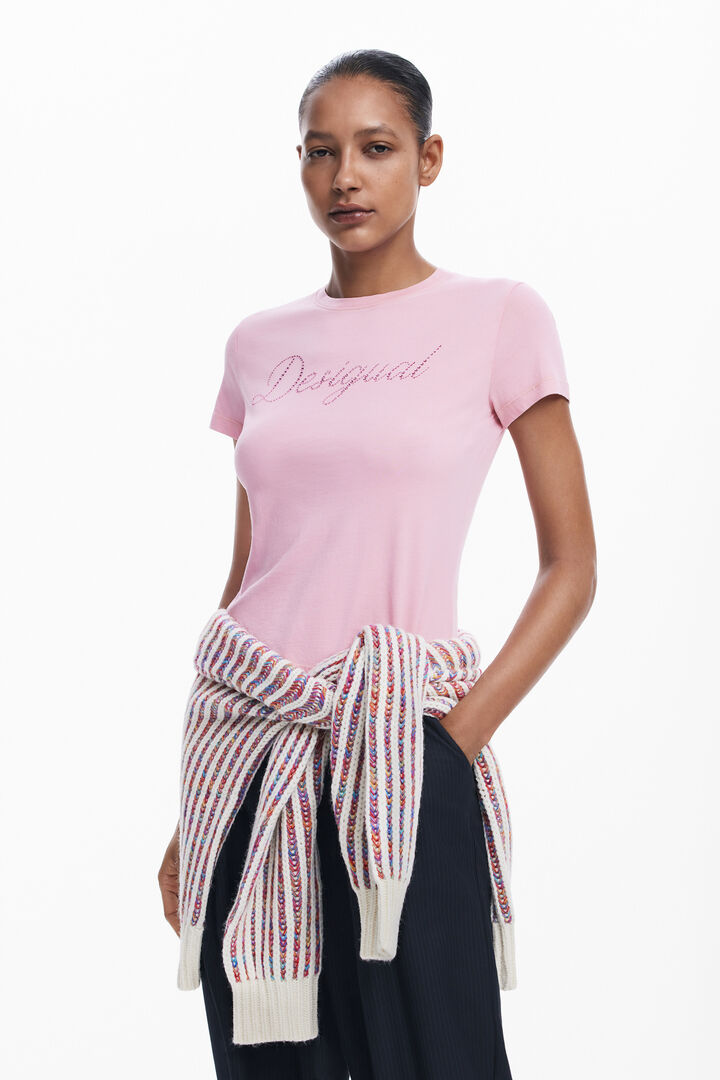 Slim rhinestone T-shirt