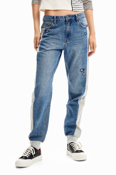 Izvezene jogger jeans hlače | Desigual