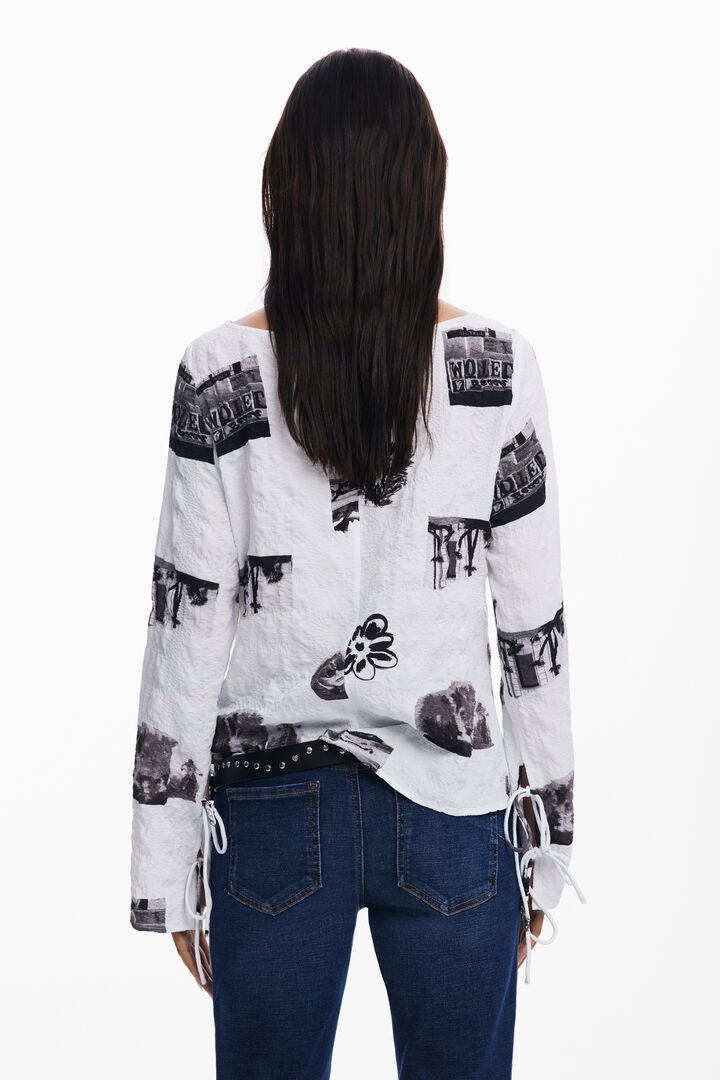 Blusa textura lazos | Desigual