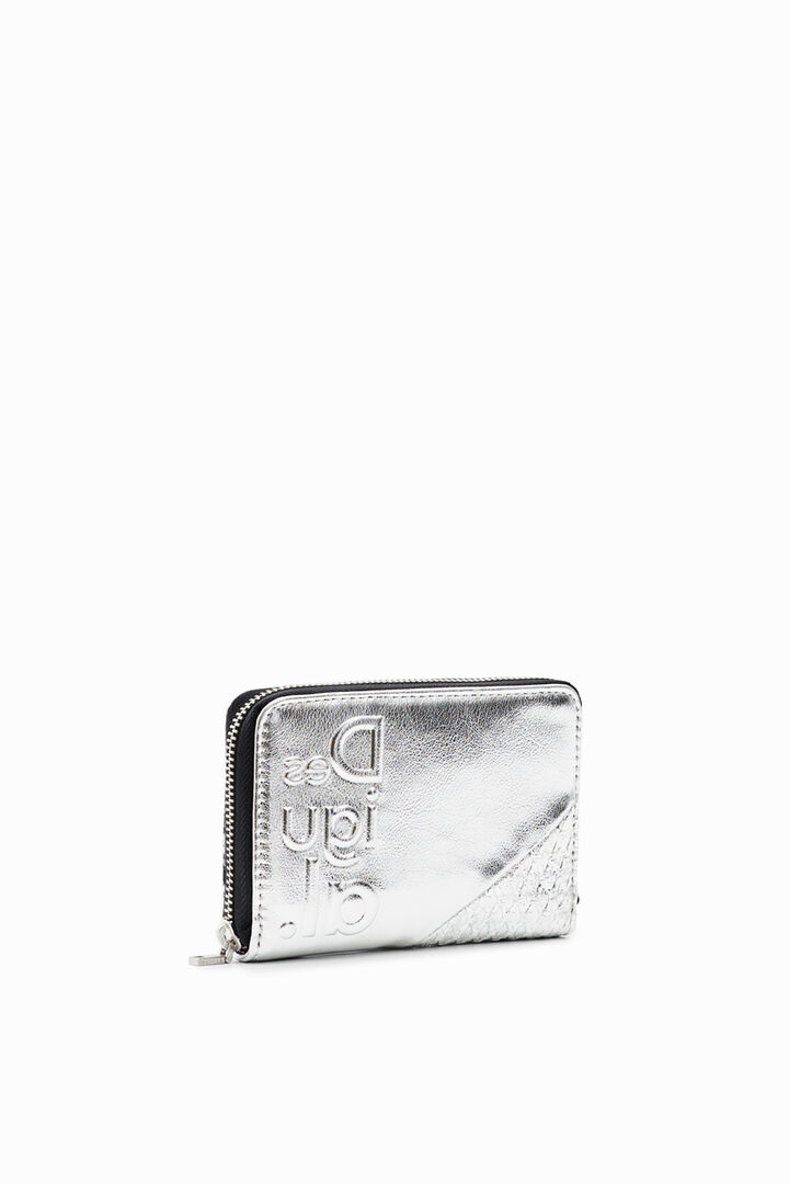 Petit portefeuille patchwork métallisé | Desigual