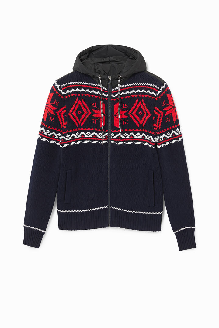 Hooded knit jacket