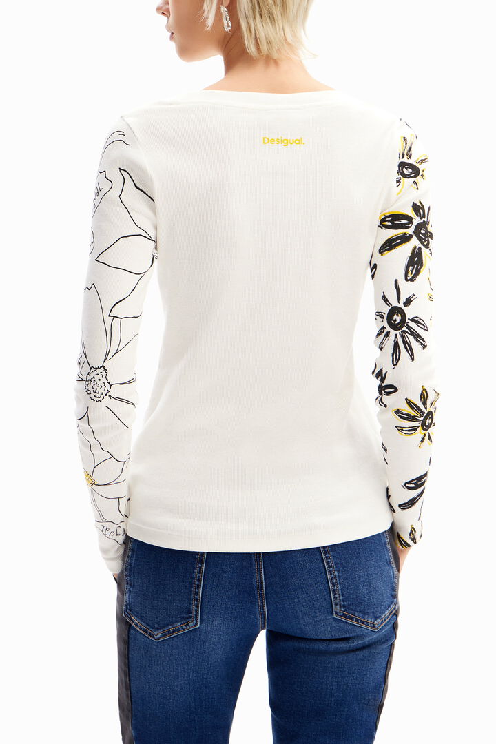 Ribbed floral T-shirt | Desigual