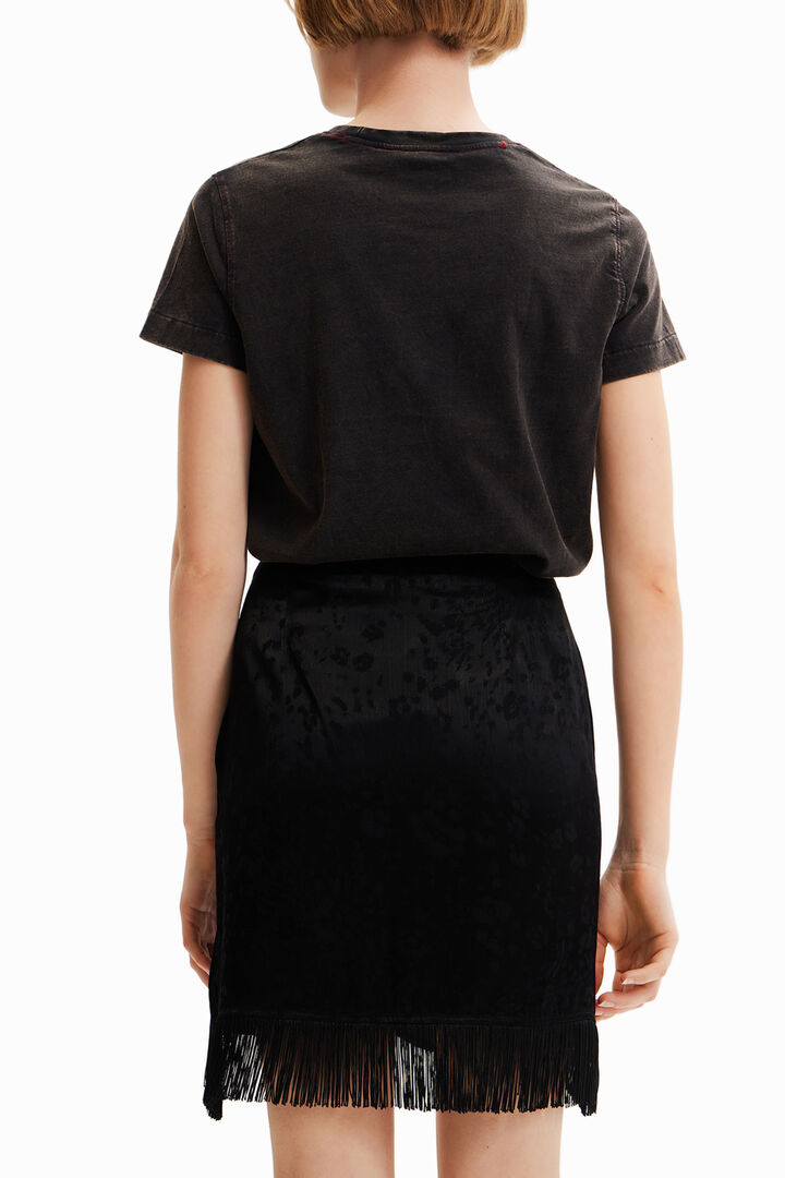 Washed-effect newspaper T-shirt | Desigual